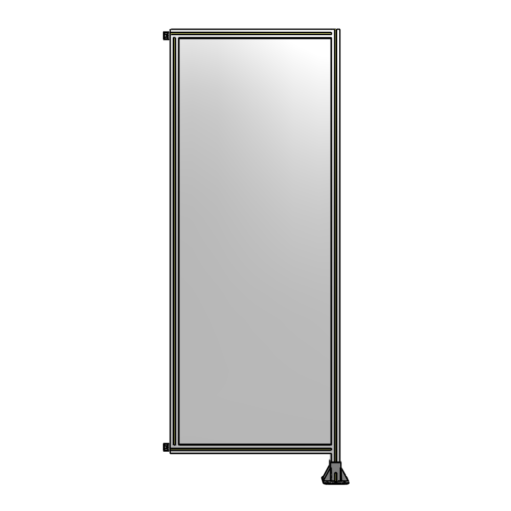 A2-2400-0900-0150-HYPFA SINGLE PANEL-LEG ON RIGHT WITH HINGES 2400MM X 900MM 1/4" POLYCARBONATE, FULLY ASSEMBLED