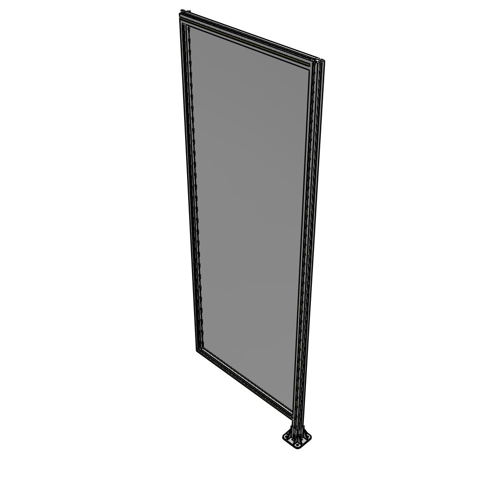A2-2400-0900-0150-HYPFA SINGLE PANEL-LEG ON RIGHT WITH HINGES 2400MM X 900MM 1/4" POLYCARBONATE, FULLY ASSEMBLED