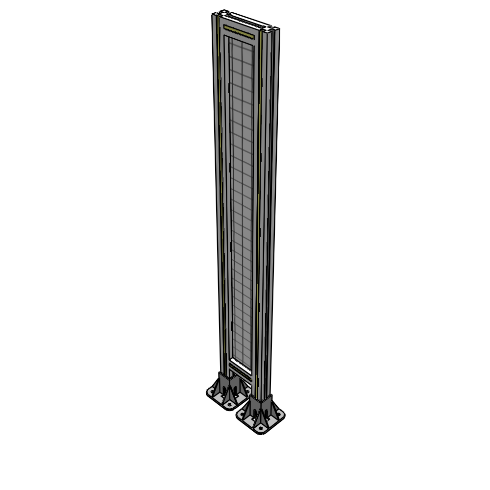 A3-1400-0200-0150-ZYMFK SINGLE PANEL-LEG ON  BOTH SIDES  1400MM X 200MM  1" MESH, AS A KIT