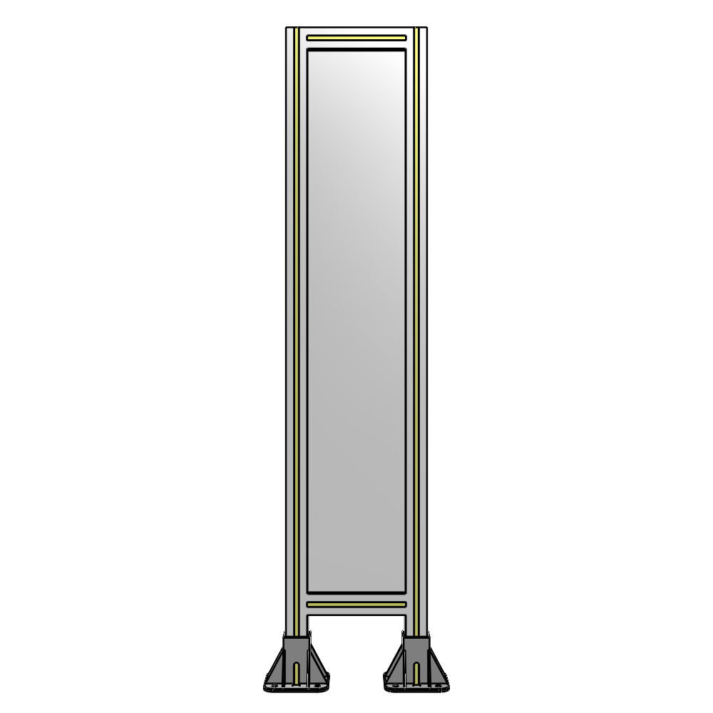 A3-1400-0300-0150-ZYPFA SINGLE PANEL-LEG ON  BOTH SIDES  1400MM X 300MM  1/4" POLYCARBONATE, FULLY ASSEMBLED