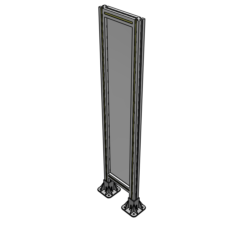 A3-1400-0300-0150-ZYPFA SINGLE PANEL-LEG ON  BOTH SIDES  1400MM X 300MM  1/4" POLYCARBONATE, FULLY ASSEMBLED