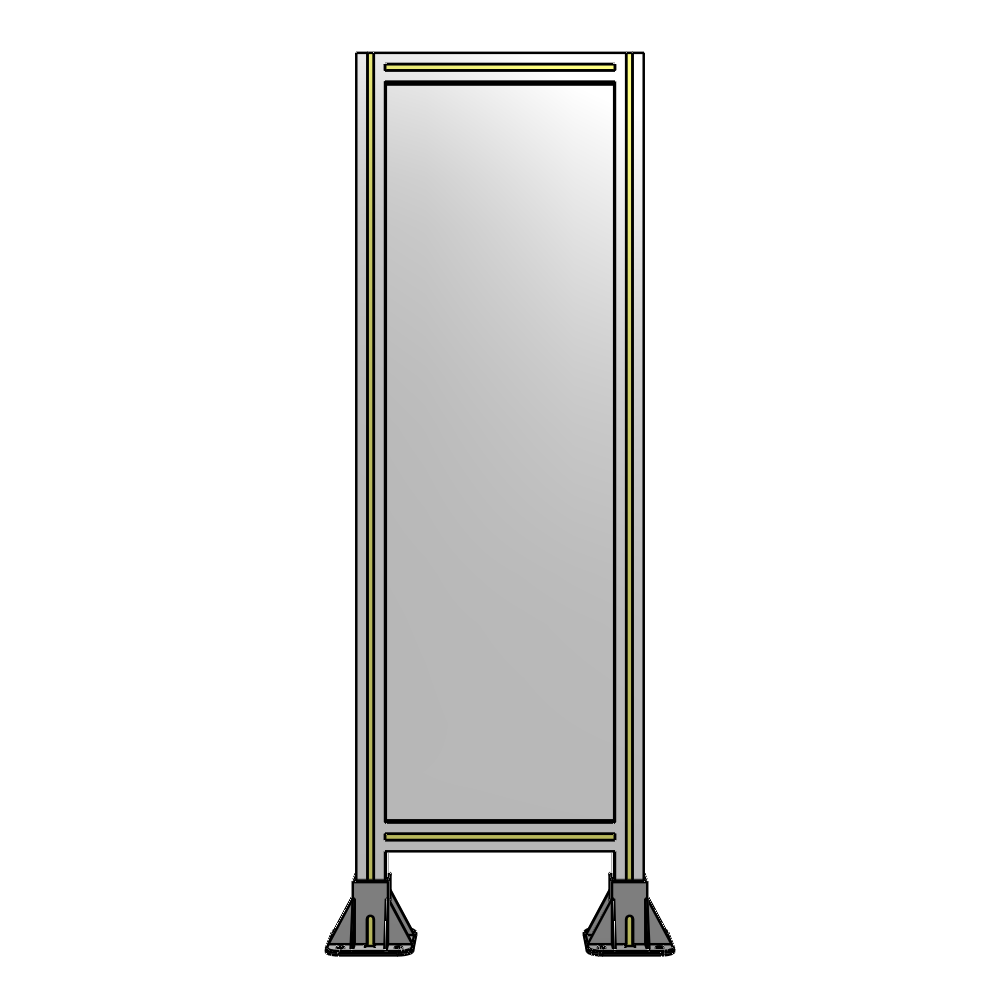 A3-1400-0450-0150-ZYPFA SINGLE PANEL-LEG ON  BOTH SIDES  1400MM X 450MM  1/4" POLYCARBONATE, ASSEMBLED