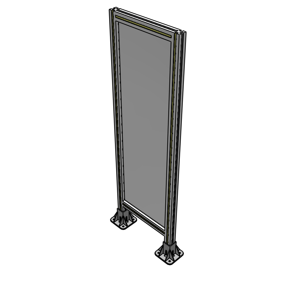 A3-1400-0450-0150-ZYPFA SINGLE PANEL-LEG ON  BOTH SIDES  1400MM X 450MM  1/4" POLYCARBONATE, ASSEMBLED