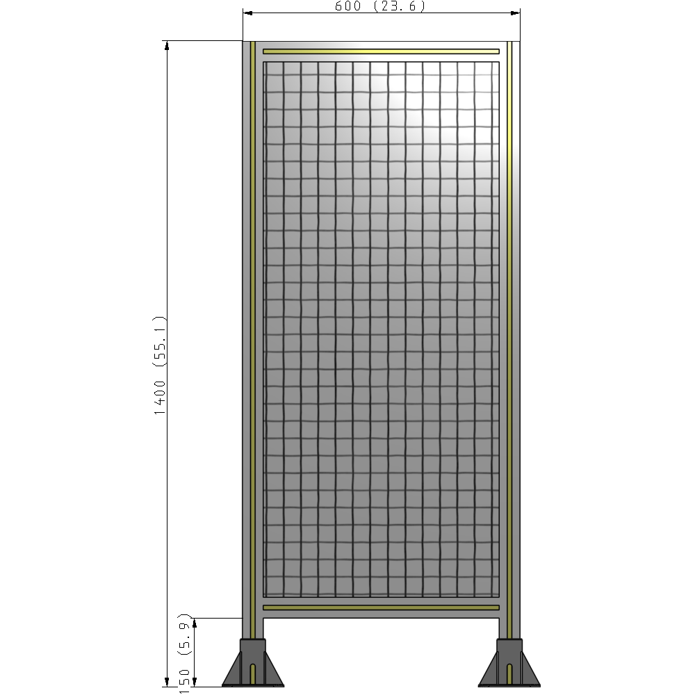 A3-1400-0600-0150-ZYMFK SINGLE PANEL-LEG ON  BOTH SIDES  1400MM X 600MM  1" MESH, AS A KIT