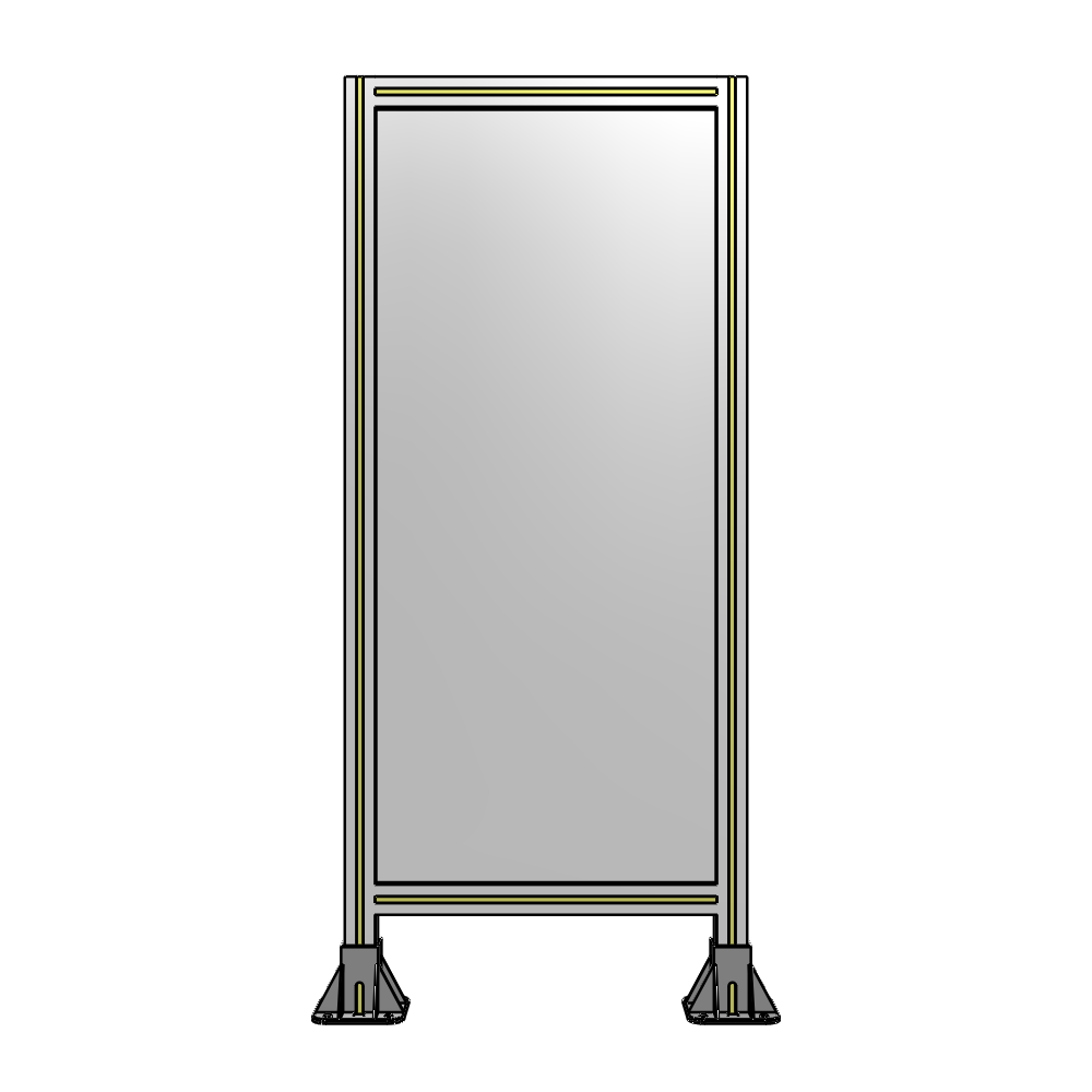 A3-1400-0600-0150-ZYPFA SINGLE PANEL-LEG ON  BOTH SIDES  1400MM X 600MM  1/4" POLYCARBONATE, ASSEMBLED