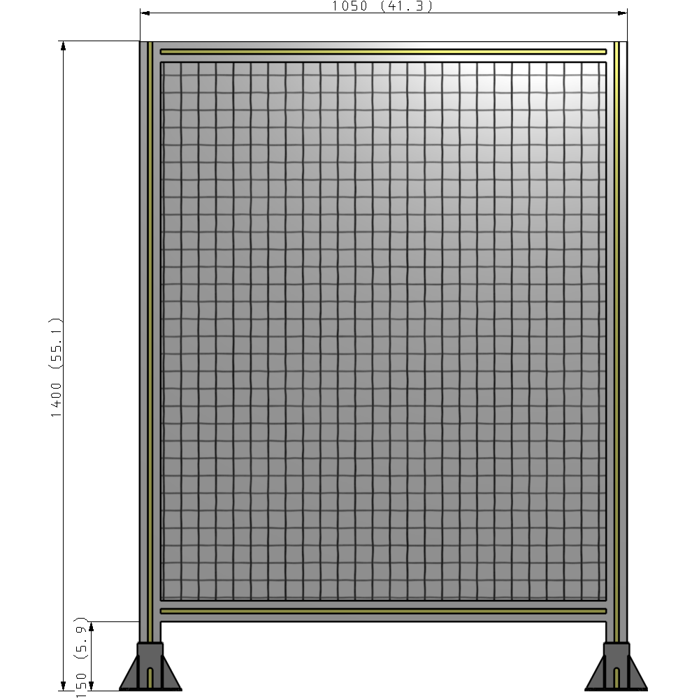 A3-1400-1050-0150-ZYMFA SINGLE PANEL-LEG ON  BOTH SIDES  1400MM X 1050MM  1" MESH, FULLY ASSEMBLED