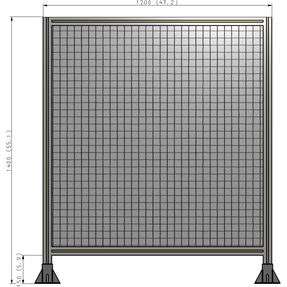 A3-1400-1200-0150-ZYMFK SINGLE PANEL-LEG ON  BOTH SIDES  1400MM X 1200MM  1" MESH, AS A KIT