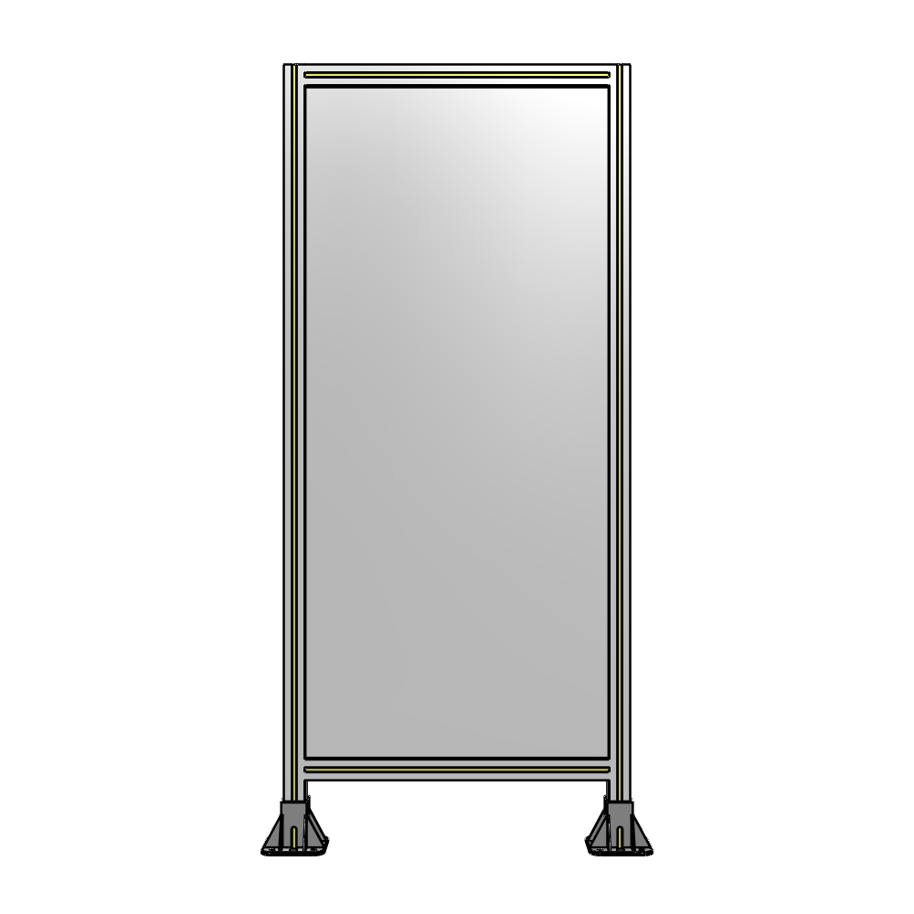 A3-1700-0750-0150-ZYPFA SINGLE PANEL-LEG ON  BOTH SIDES  1700MM X 750MM  1/4" POLYCARBONATE, ASSEMBLED