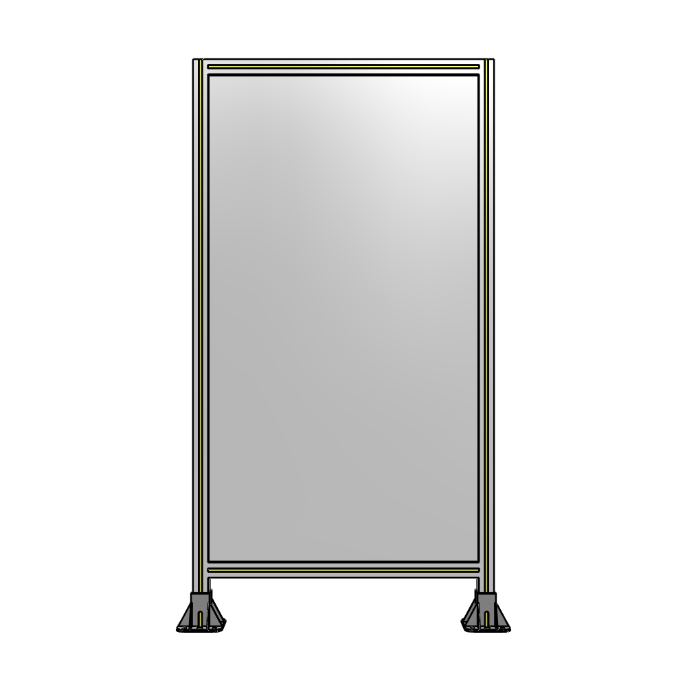 A3-1700-0900-0150-ZYPFK SINGLE PANEL-LEG ON  BOTH SIDES  1700MM X 900MM  1/4" POLYCARBONATE, AS A KIT