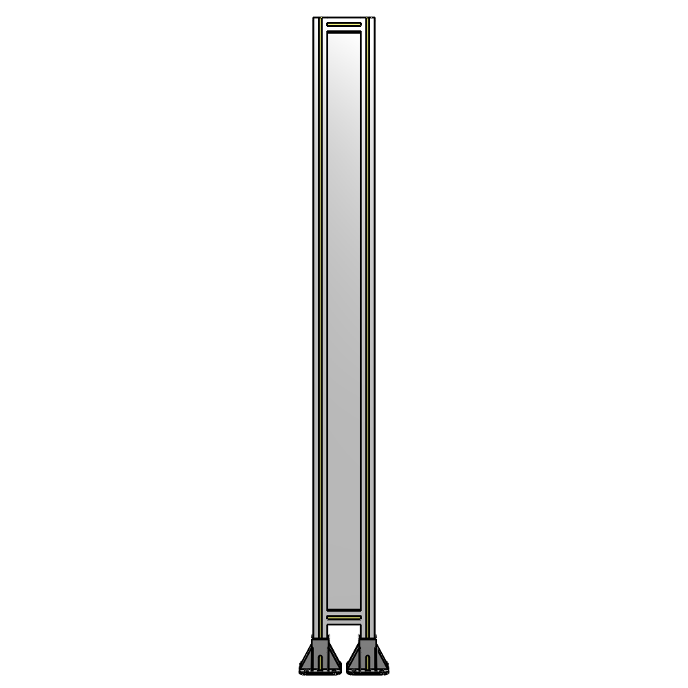 A3-2135-0200-0150-ZYPFK SINGLE PANEL-LEG ON BOTH SIDES 2135MM X 200MM 1/4" POLYCARBONATE, AS A KIT