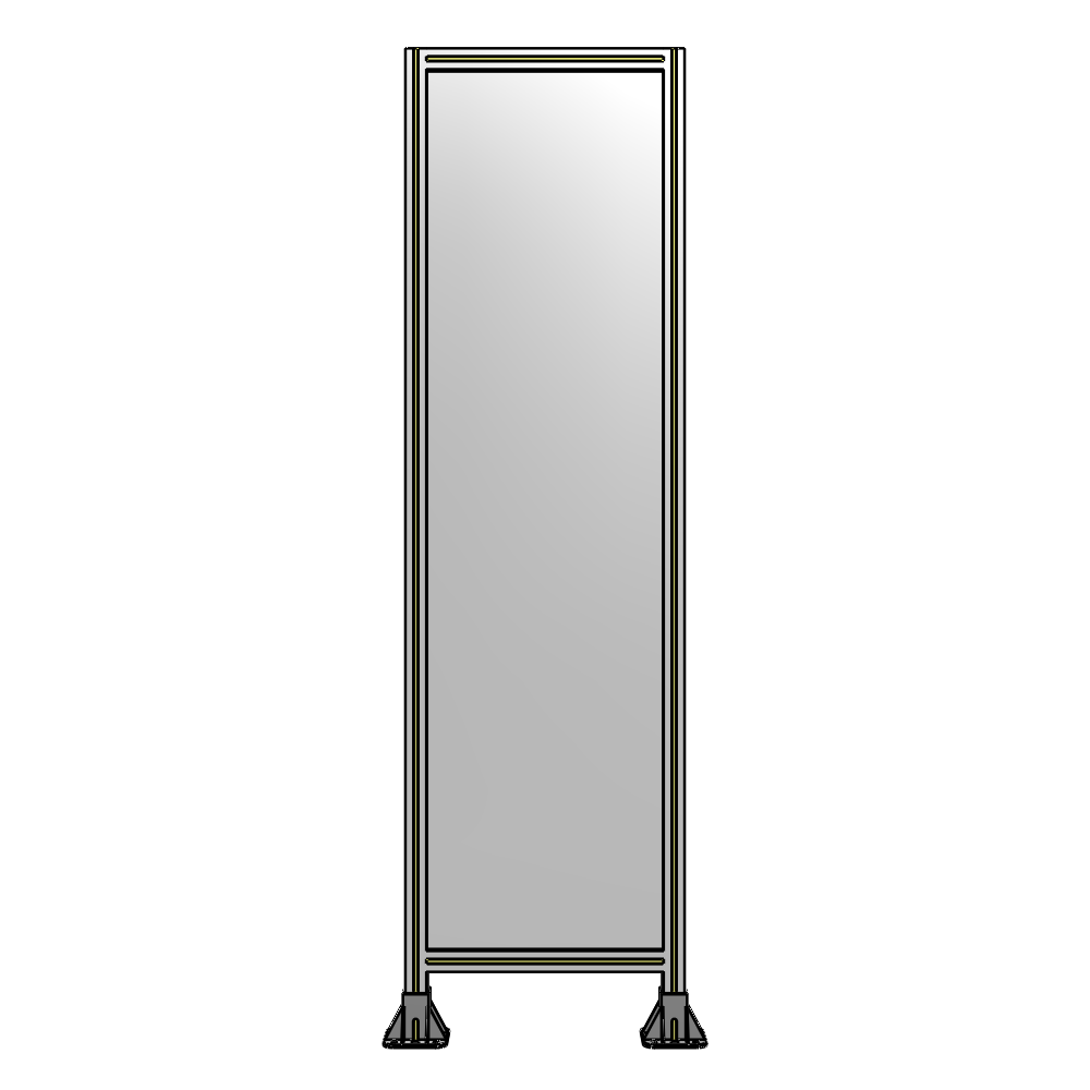 A3-2135-0600-0150-ZYPFA SINGLE PANEL-LEG ON  BOTH SIDES  2135MM X 600MM  1/4" POLYCARBONATE, ASSEMBLED