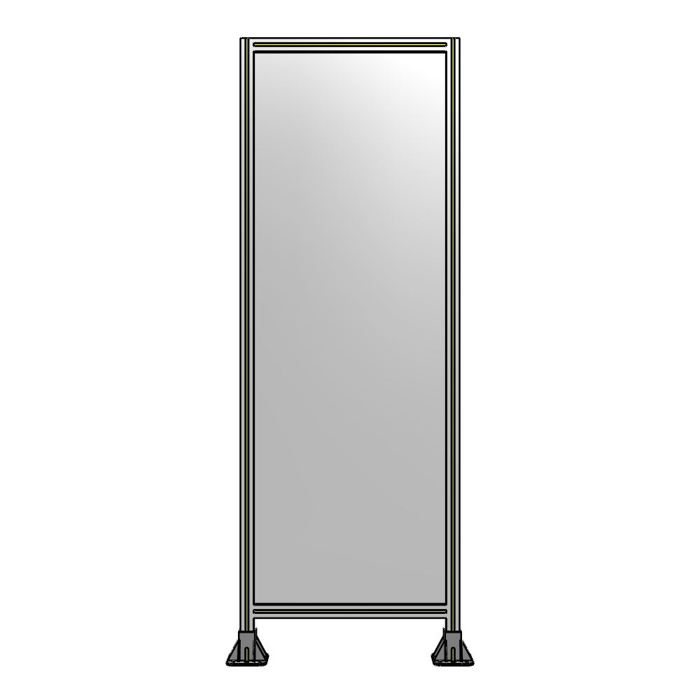 A3-2135-0750-0150-ZYPFA SINGLE PANEL-LEG ON BOTH SIDES 2135MM X 750MM 1/4" POLYCARBONATE, ASSEMBLED