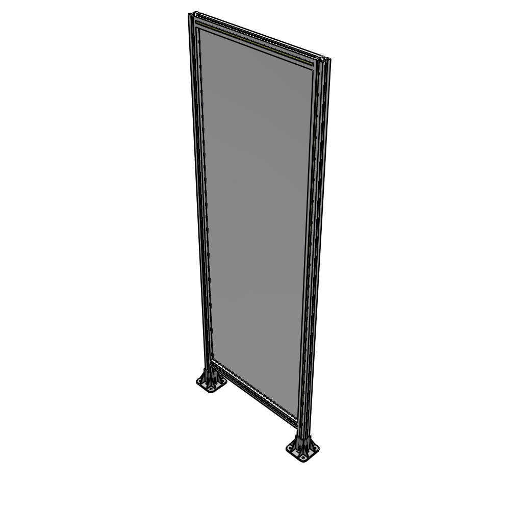 A3-2135-0750-0150-ZYPFA SINGLE PANEL-LEG ON BOTH SIDES 2135MM X 750MM 1/4" POLYCARBONATE, ASSEMBLED
