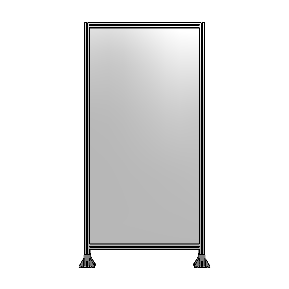 A3-2135-1050-0150-ZYPFA SINGLE PANEL-LEG ON BOTH SIDES 2135MM X 1050MM 1/4" POLYCARBONATE, FULLY ASSEMBLED