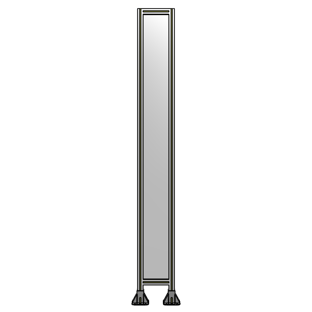 A3-2400-0300-0150-ZYPFA SINGLE PANEL-LEG ON BOTH SIDES 2400MM X 300MM 1/4" POLYCARBONATE, FULLY ASSEMBLED