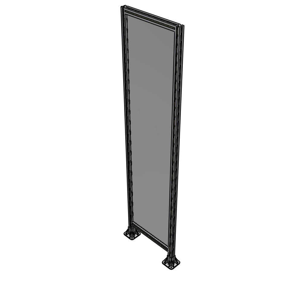 A3-2400-0600-0150-ZYPFA SINGLE PANEL-LEG ON BOTH SIDES 2400MM X 600MM 1/4" POLYCARBONATE, ASSEMBLED