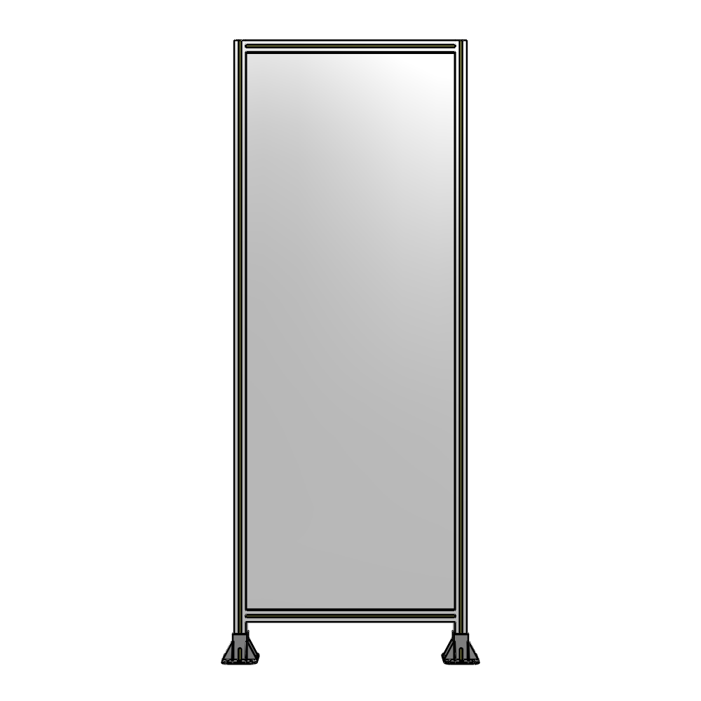 A3-2400-0900-0150-ZYPFA SINGLE PANEL-LEG ON BOTH SIDES 2400MM X 900MM 1/4" POLYCARBONATE, FULLY ASSEMBLED