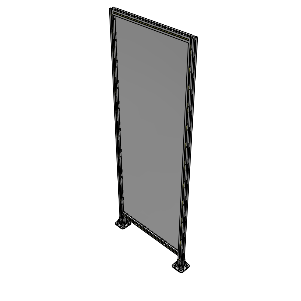 A3-2400-0900-0150-ZYPFA SINGLE PANEL-LEG ON BOTH SIDES 2400MM X 900MM 1/4" POLYCARBONATE, FULLY ASSEMBLED