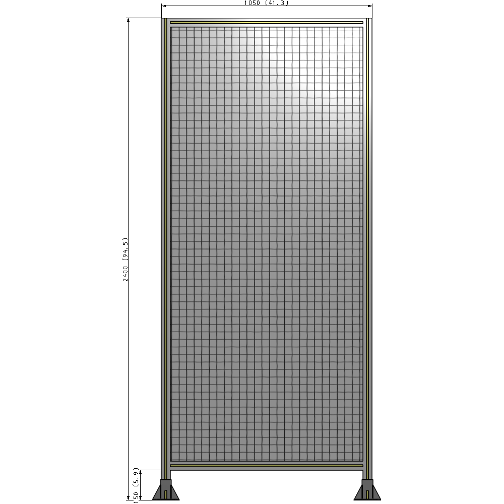 A3-2400-1050-0150-ZYMFK SINGLE PANEL-LEG ON BOTH SIDES 2400MM X 1050MM 1" MESH, AS A KIT