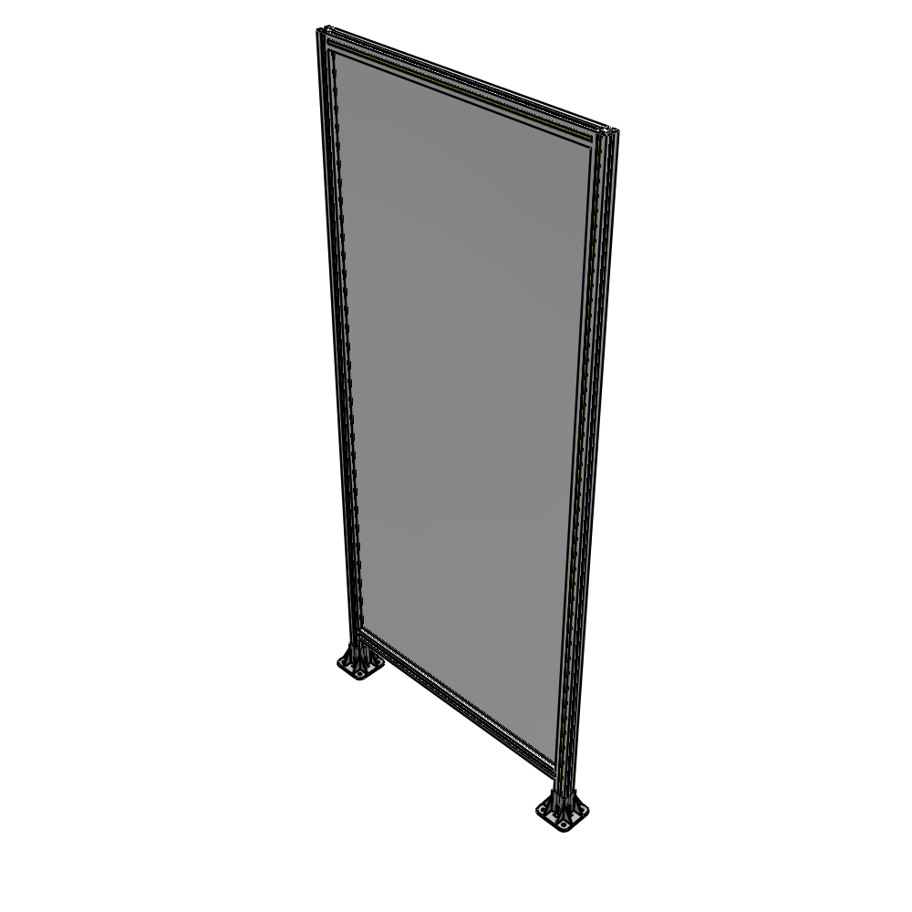 A3-2400-1050-0150-ZYPFA SINGLE PANEL-LEG ON BOTH SIDES 2400MM X 1050MM 1/4" POLYCARBONATE, FULLY ASSEMBLED