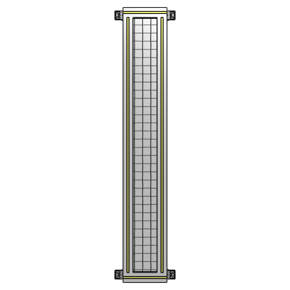 A4-1400-0200-0150-HYMZK SINGLE PANEL-NO LEGS WITH HINGES 1400MM X 200MM  1" MESH, AS A KIT