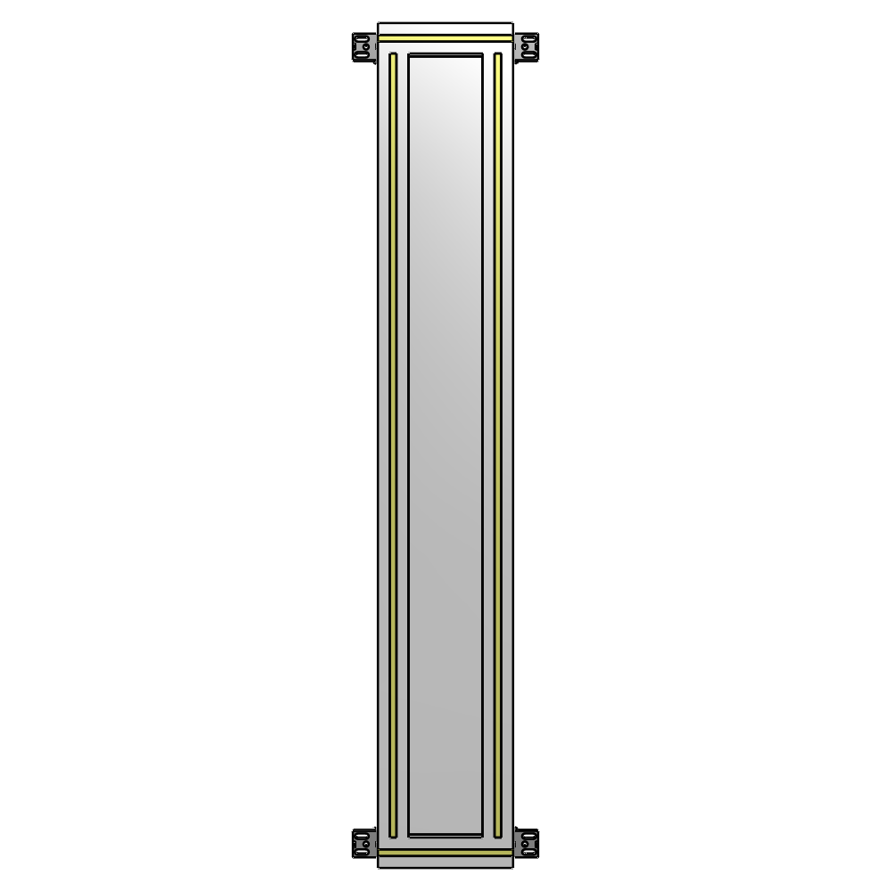 A4-1400-0200-0150-HYPZK SINGLE PANEL-NO LEGS WITH HINGES 1400MM X 200MM  1/4" POLYCARBONATE, AS A KIT