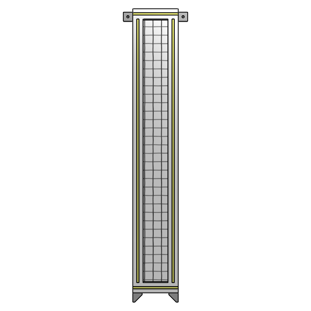 A4-1400-0200-0150-TYMZA SINGLE PANEL-NO LEGS WITH TIE PLATES AND ANGLE 1400MM X 200MM  1" MESH, FULLY ASSEMBLED
