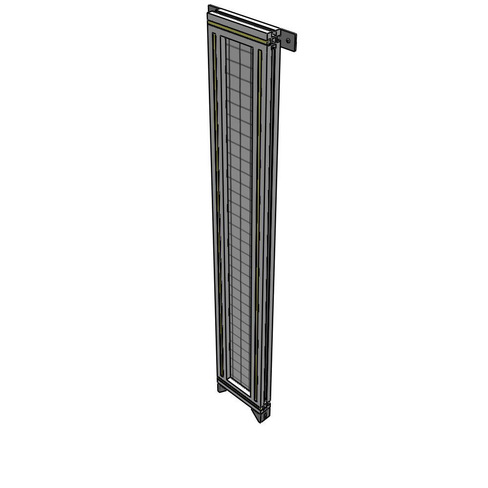A4-1400-0200-0150-TYMZA SINGLE PANEL-NO LEGS WITH TIE PLATES AND ANGLE 1400MM X 200MM  1" MESH, FULLY ASSEMBLED
