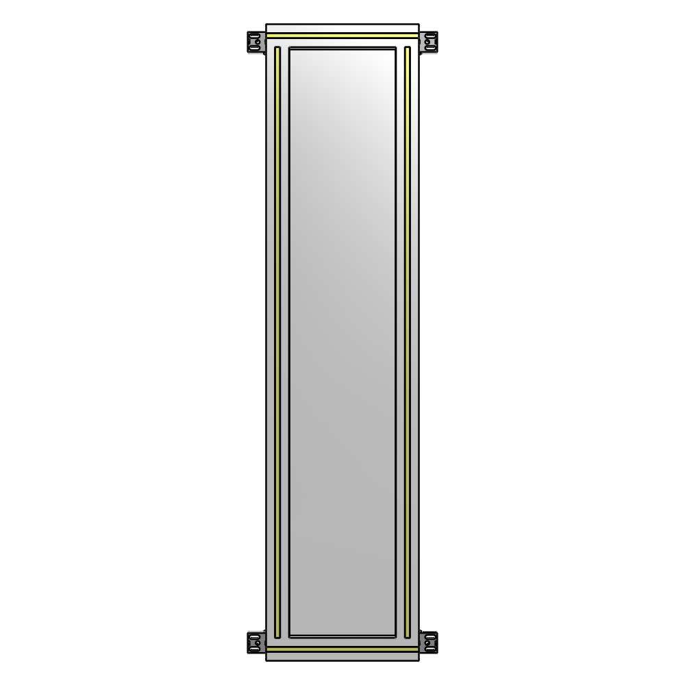 A4-1400-0300-0150-HYPZA SINGLE PANEL-NO LEGS WITH HINGES 1400MM X 300MM  1/4" POLYCARBONATE, FULLY ASSEMBLED