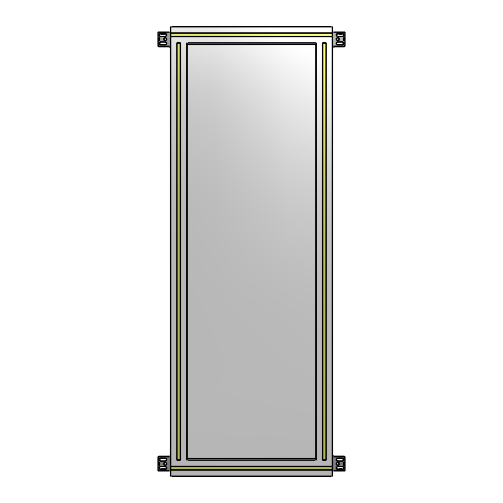 A4-1400-0450-0150-HYPZA SINGLE PANEL-NO LEGS WITH HINGES 1400MM X 450MM  1/4" POLYCARBONATE, ASSEMBLED