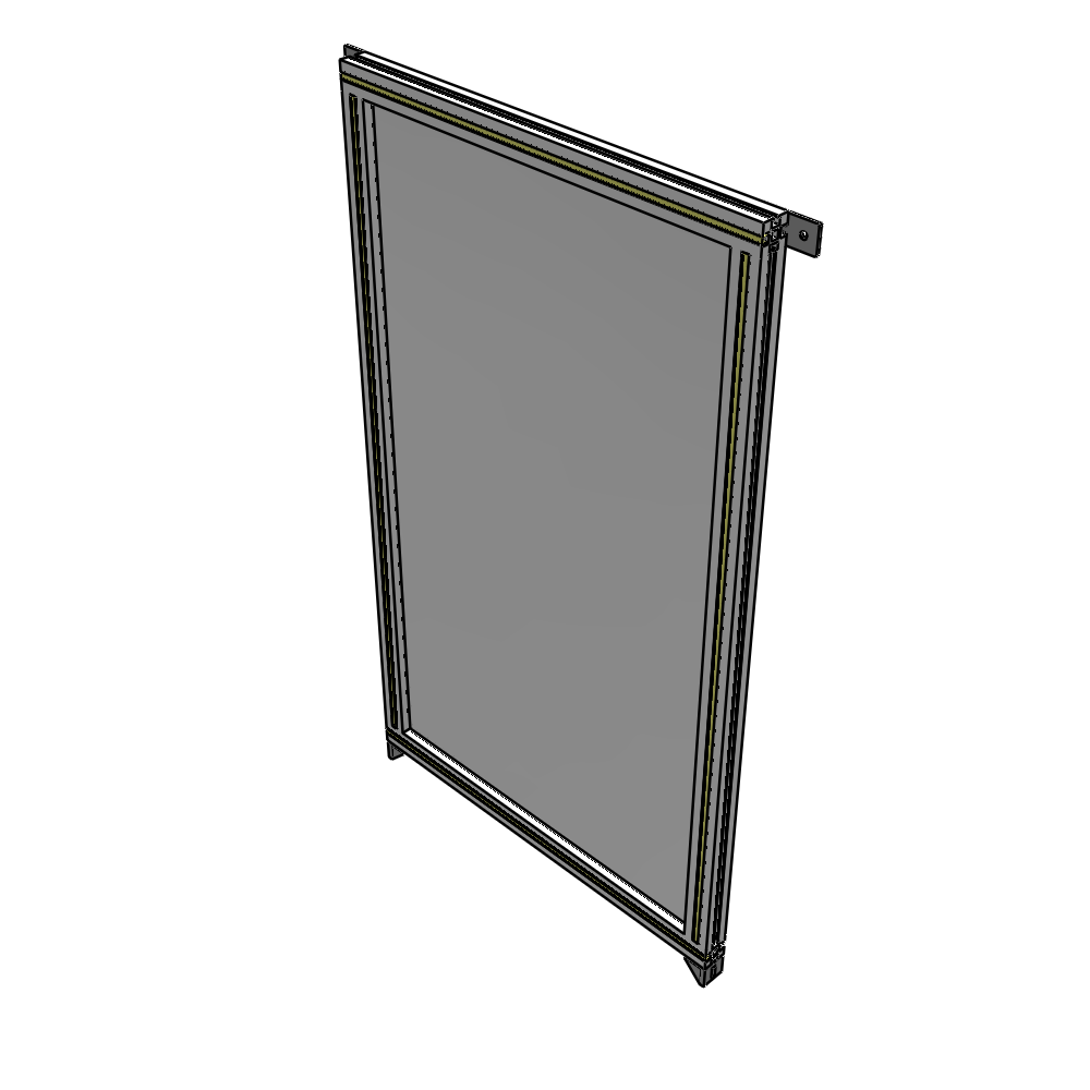 A4-1400-0750-0150-TYPZA SINGLE PANEL-NO LEGS WITH TIE PLATES AND ANGLE 1400MM X 750MM  1/4" POLYCARBONATE, ASSEMBLED