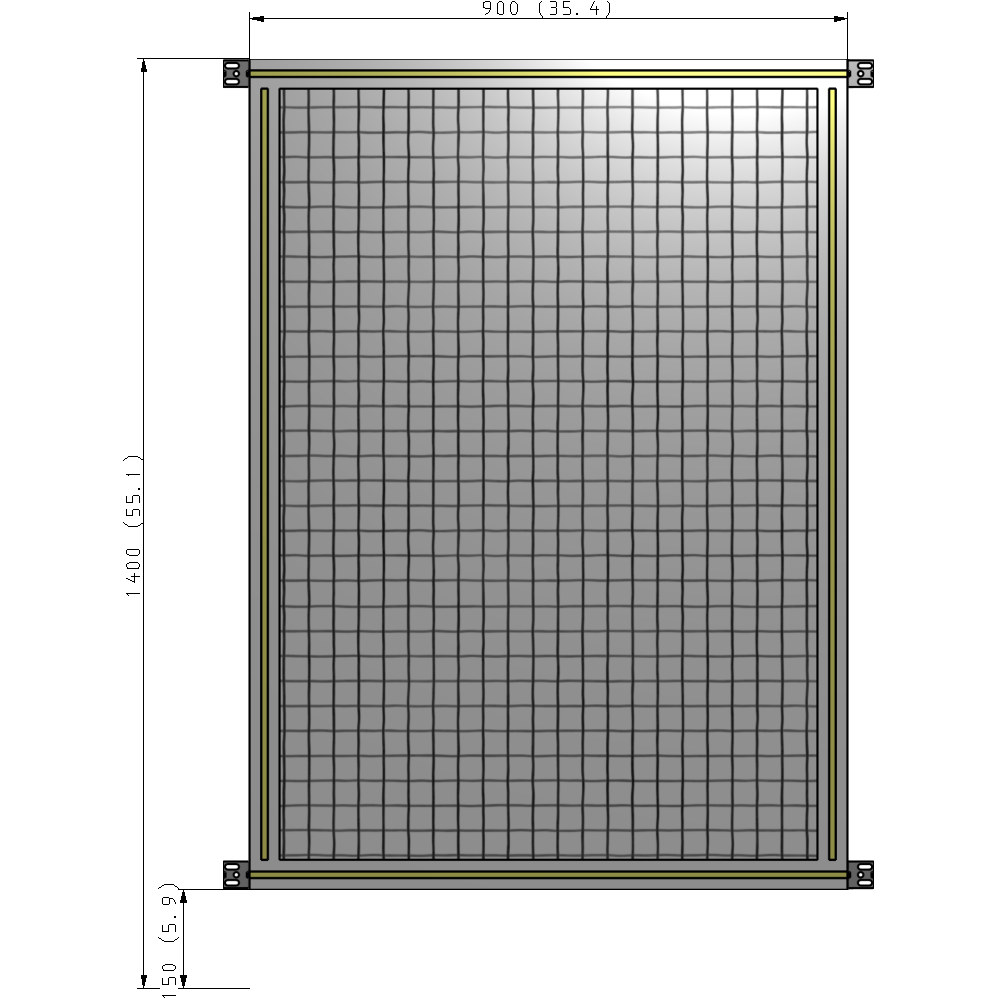 A4-1400-0900-0150-HYMZA SINGLE PANEL-NO LEGS WITH HINGES 1400MM X 900MM  1" MESH, FULLY ASSEMBLED