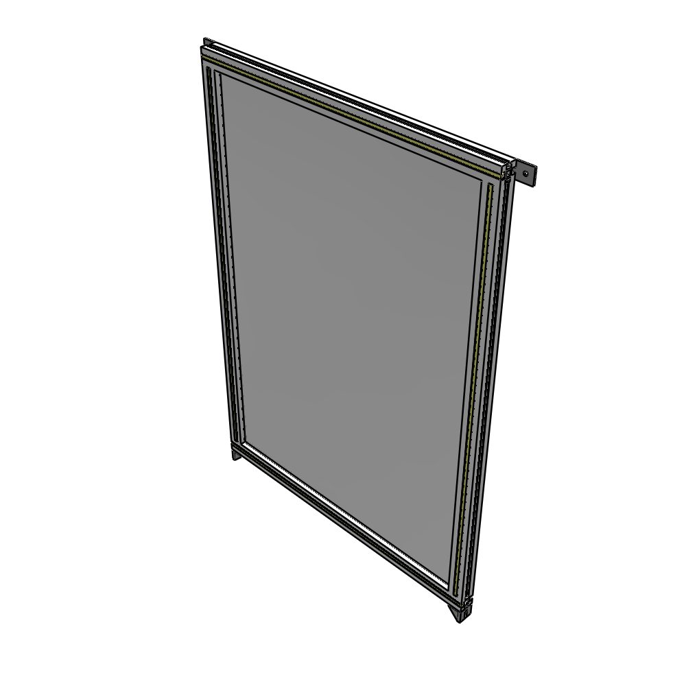 A4-1400-0900-0150-TYPZK SINGLE PANEL-NO LEGS WITH TIE PLATES AND ANGLE 1400MM X 900MM  1/4" POLYCARBONATE, AS A KIT