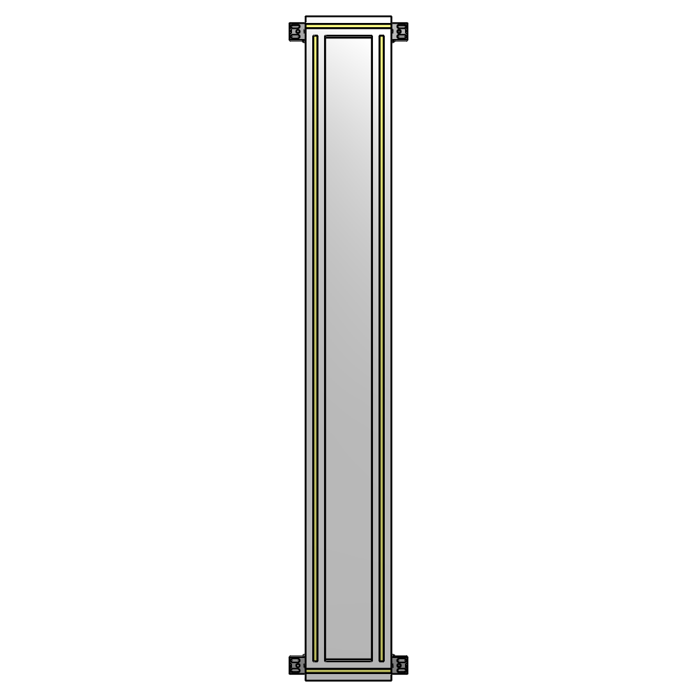 A4-1700-0200-0150-HYPZK SINGLE PANEL-NO LEGS WITH HINGES 1700MM X 200MM 1/4" POLYCARBONATE, AS A KIT