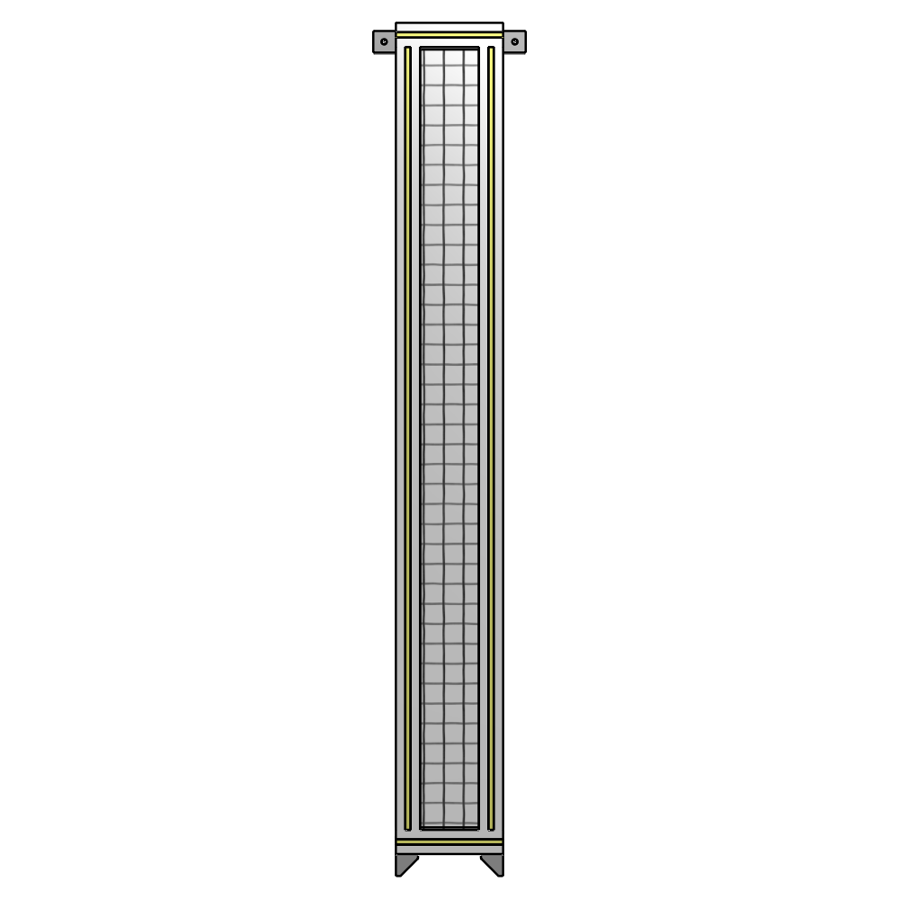A4-1700-0200-0150-TYMZA SINGLE PANEL-NO LEGS WITH TIE PLATES AND ANGLE 1700MM X 200MM  1" MESH, FULLY ASSEMBLED