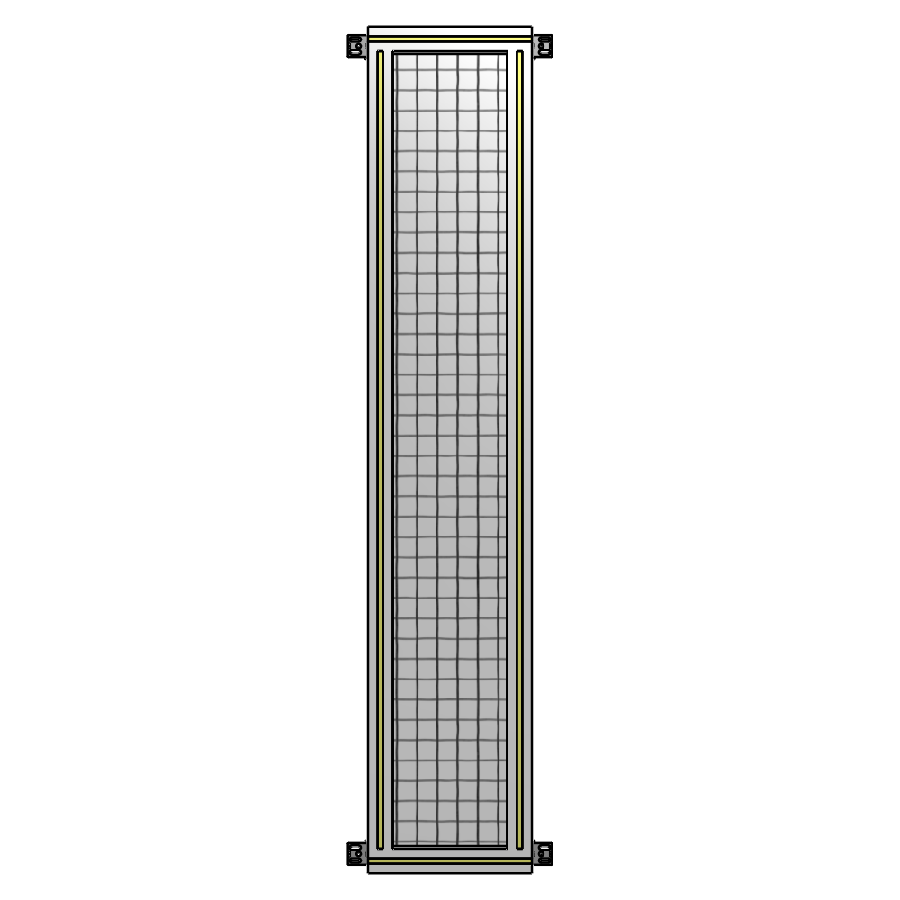A4-1700-0300-0150-HYMZA SINGLE PANEL-NO LEGS WITH HINGES 1700MM X 300MM 1" MESH, FULLY ASSEMBLED