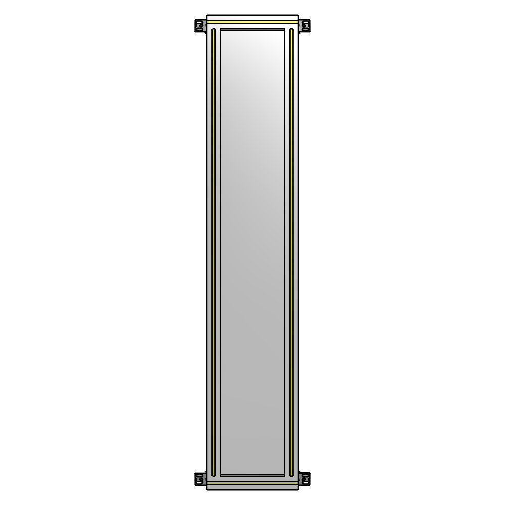 A4-1700-0300-0150-HYPZA SINGLE PANEL-NO LEGS WITH HINGES 1700MM X 300MM  1/4" POLYCARBONATE, FULLY ASSEMBLED