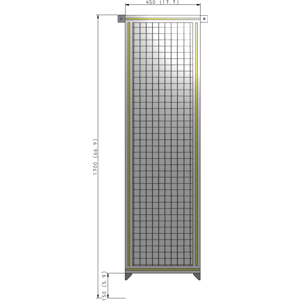 A4-1700-0450-0150-TYMZK SINGLE PANEL-NO LEGS WITH TIE PLATES AND ANGLE 1700MM X 450MM  1" MESH, AS A KIT