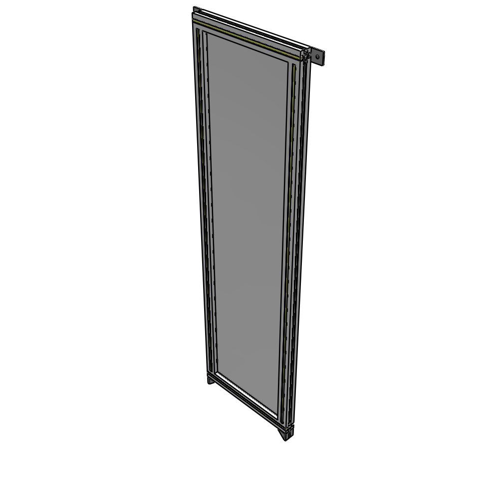 A4-1700-0450-0150-TYPZA SINGLE PANEL-NO LEGS WITH TIE PLATES AND ANGLE 1700MM X 450MM  1/4" POLYCARBONATE, ASSEMBLED
