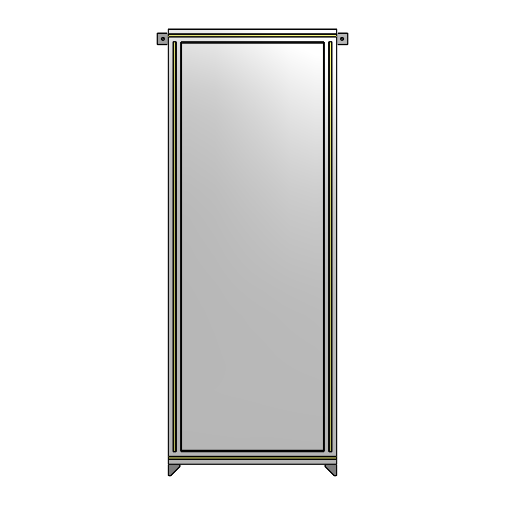 A4-1700-0600-0150-TYPZK SINGLE PANEL-NO LEGS WITH TIE PLATES AND ANGLE 1700MM X 600MM  1/4" POLYCARBONATE, AS A KIT