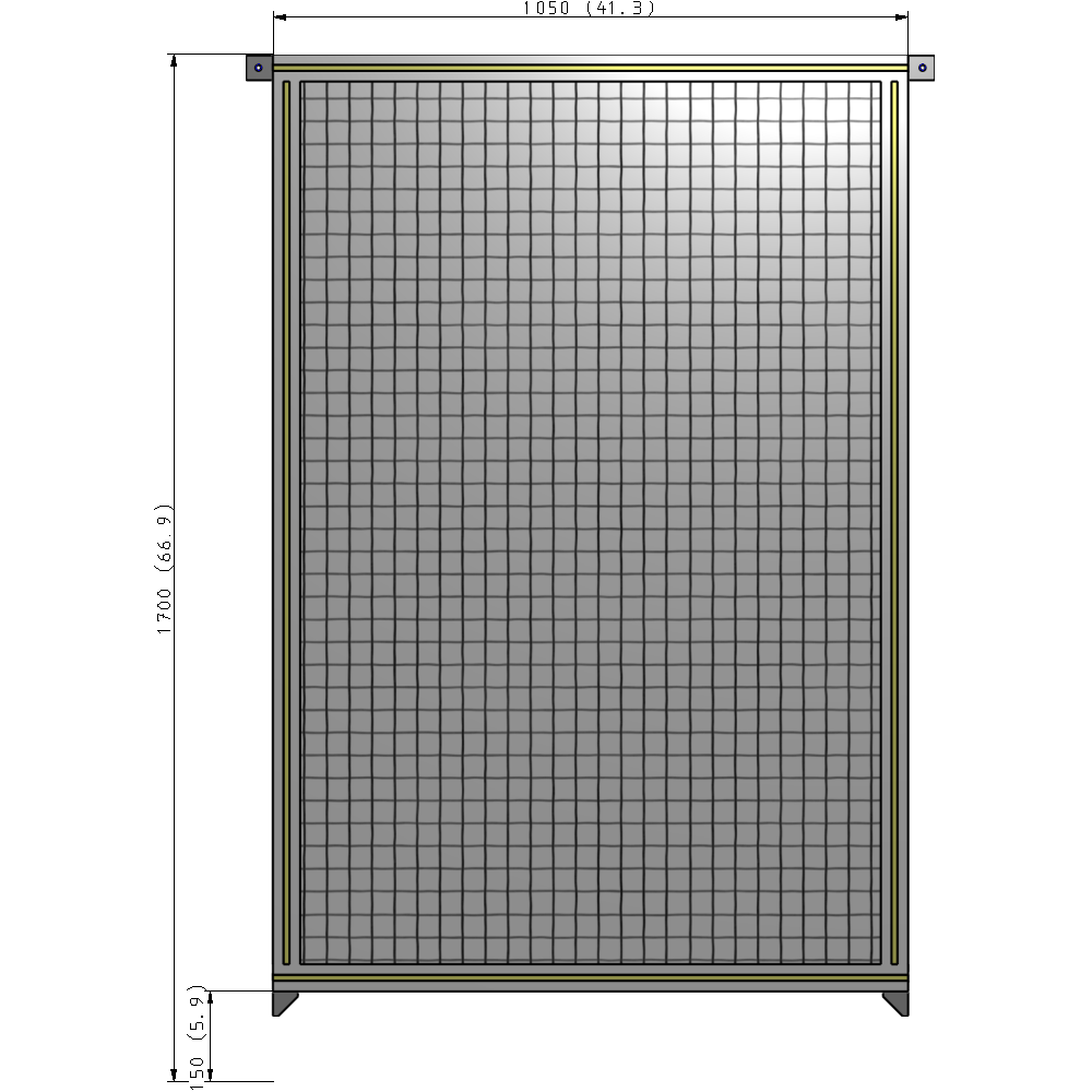 A4-1700-1050-0150-TYMZK SINGLE PANEL-NO LEGS WITH TIE PLATES AND ANGLE 1700MM X 1050MM  1" MESH, AS A KIT