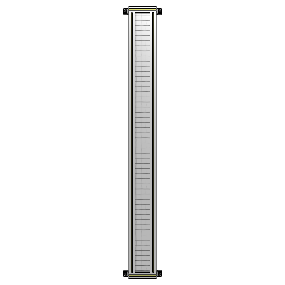 A4-2135-0200-0150-HYMZA SINGLE PANEL-NO LEGS WITH HINGES 2135MM X 200MM  1" MESH, FULLY ASSEMBLED