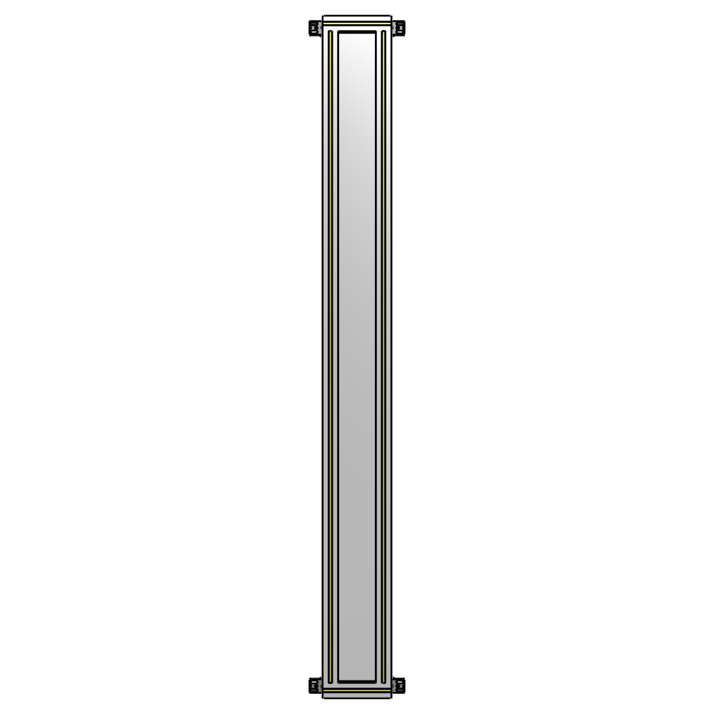 A4-2135-0200-0150-HYPZK SINGLE PANEL-NO LEGS WITH HINGES 2135MM X 200MM  1/4" POLYCARBONATE, AS A KIT