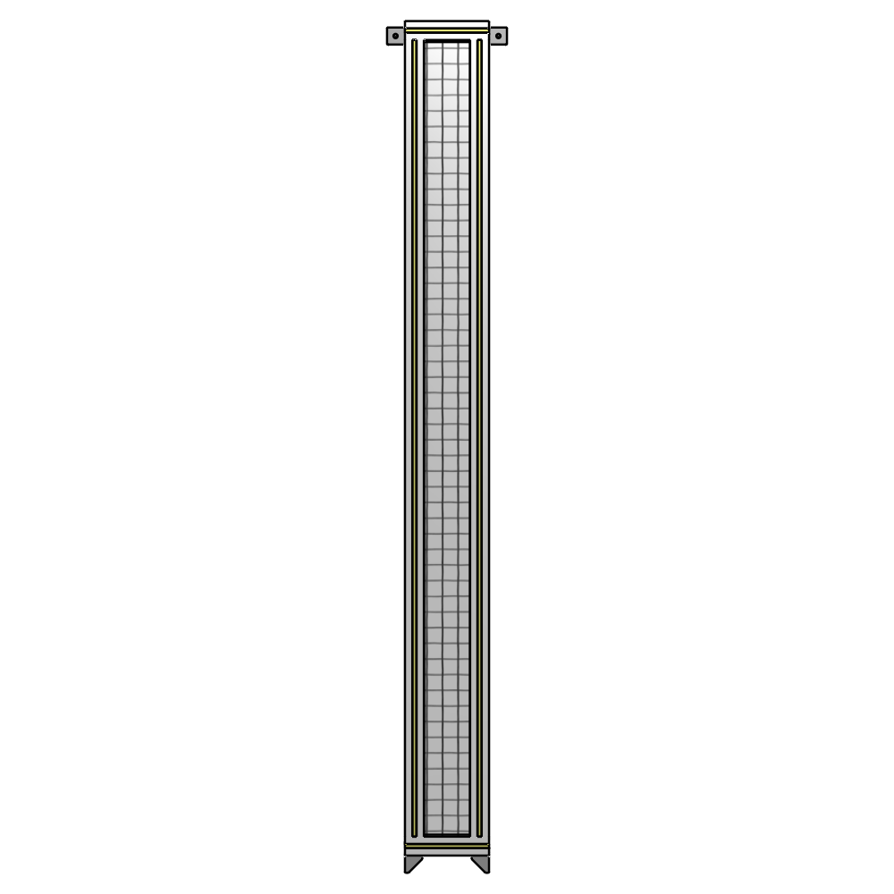 A4-2135-0200-0150-TYMZK SINGLE PANEL-NO LEGS WITH TIE PLATES AND ANGLE 2135MM X 200MM  1" MESH, AS A KIT