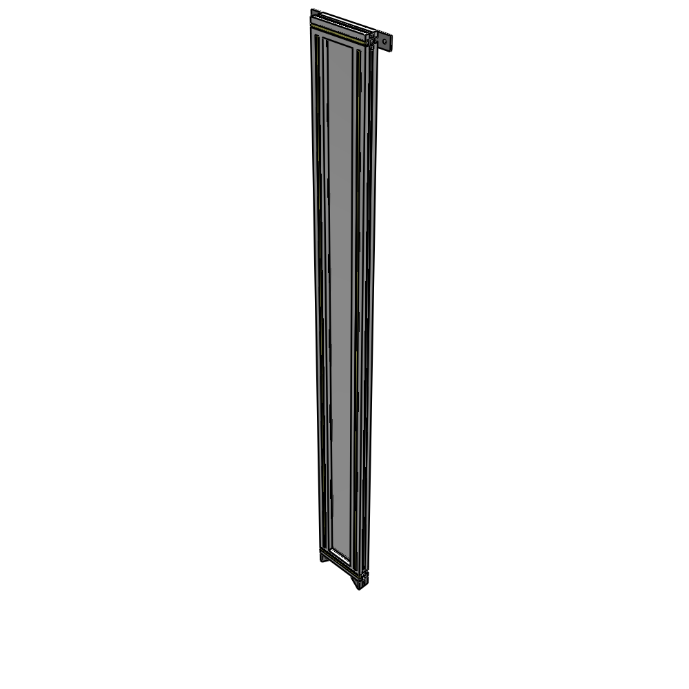 A4-2135-0200-0150-TYPZK SINGLE PANEL-NO LEGS WITH TIE PLATES AND ANGLE 2135MM X 200MM  1/4" POLYCARBONATE, AS A KIT