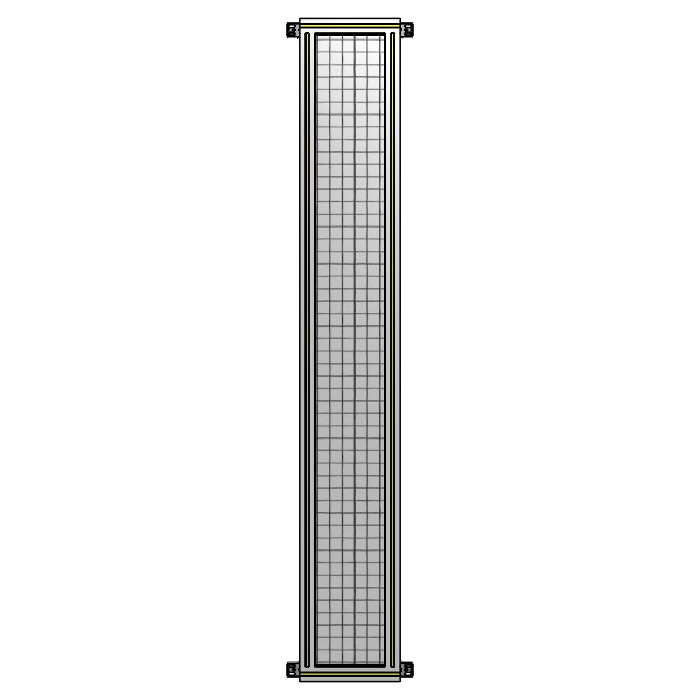 A4-2135-0300-0150-HYMZK SINGLE PANEL-NO LEGS WITH HINGES 2135MM X 300MM  1" MESH, AS A KIT