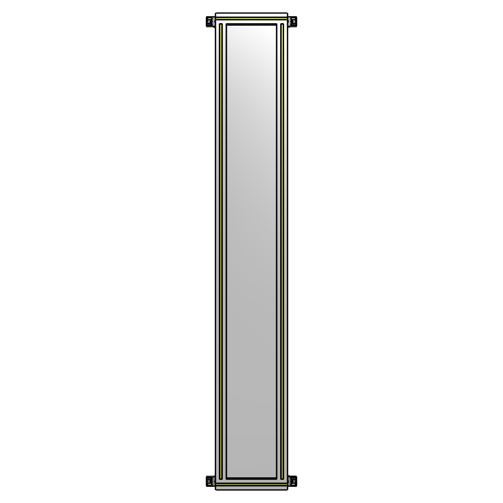 A4-2135-0300-0150-HYPZK SINGLE PANEL-NO LEGS WITH HINGES 2135MM X 300MM  1/4" POLYCARBONATE, AS A KIT