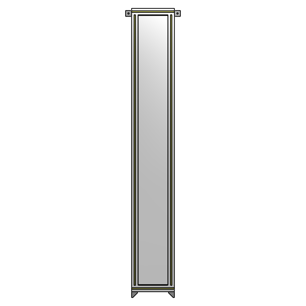 A4-2135-0300-0150-TYPZK SINGLE PANEL-NO LEGS WITH TIE PLATES AND ANGLE 2135MM X 300MM  1/4" POLYCARBONATE, AS A KIT