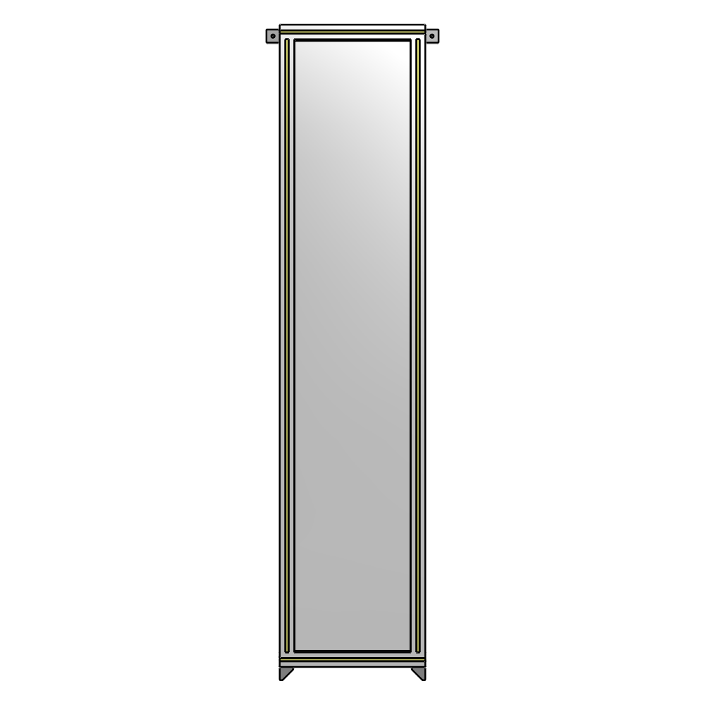 A4-2135-0450-0150-TYPZK SINGLE PANEL-NO LEGS WITH TIE PLATES AND ANGLE 2135MM X 450MM  1/4" POLYCARBONATE, AS A KIT