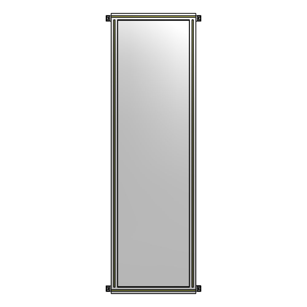 A4-2135-0600-0150-HYPZA SINGLE PANEL-NO LEGS WITH HINGES 2135MM X 600MM  1/4" POLYCARBONATE, ASSEMBLED
